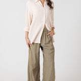 Textured Button Front Blouse (Dex)