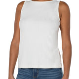 Sleeveless Boatneck Rib Knit Tank (Liverpool)