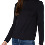 Long Sleeve Mock Neck Knit Top (Liverpool)