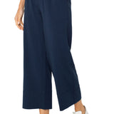 Pull-on Tie Waist Wide Leg Ankle Pant (Liverpool)
