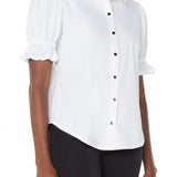 Elbow Puff Sleeve Snap Front Shirt (Liverpool)