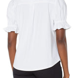 Elbow Puff Sleeve Snap Front Shirt (Liverpool)