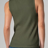 Sleeveless Boatneck Rib Knit Tank (Liverpool)