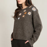Embroidered Floral Sweater (Dex)