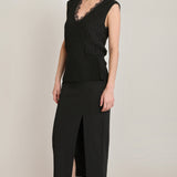 Lace Neckline Shimmer Sweater Top (Dex)