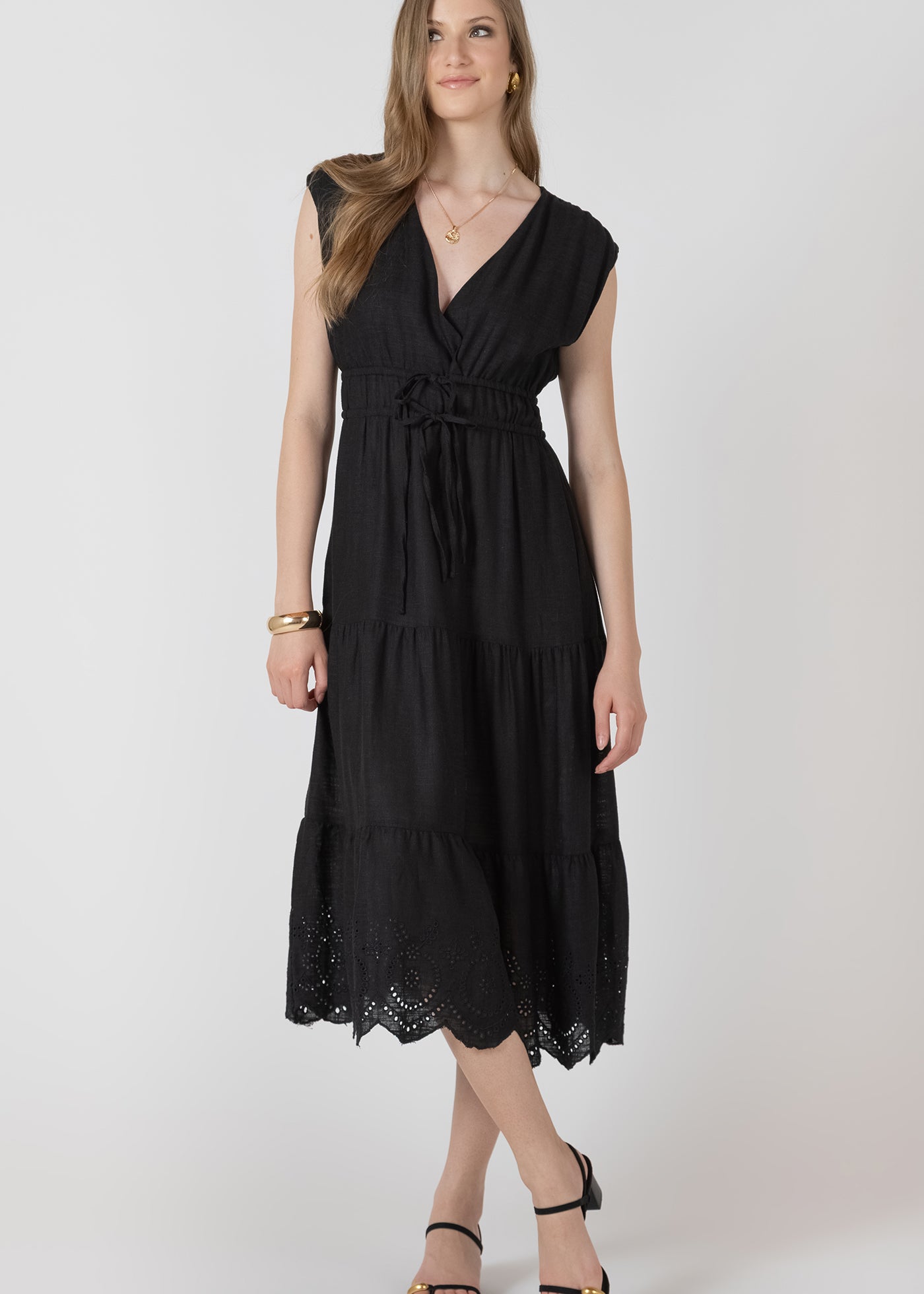 black eyelet midi dress On 34th Women's Smocked Embroidered Dress, Exclusively at Macy's Scoops Eyelet Cutout Cotton Midi Dress features intricate eyelet embroidery and subtle cutout accents Eyelet Dress | Black Wash