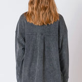 Washed Knit Denim Jacket (Plus)