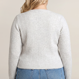 Bow Button Cropped Cardigan (Plus) (Dex)