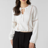 Lace Insert Textured Blouse (Dex)