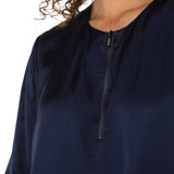 Zip Front Woven Blouse