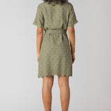 Eyelet Hem Linen Shirt Dress (Room 34 By Dex)