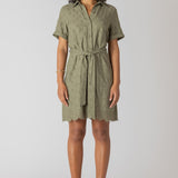 Eyelet Hem Linen Shirt Dress (Room 34 By Dex)