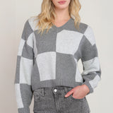 V Neck Colorblock Sweater (Dex)