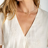 Short Sleeve Wrap Front Woven Top w/Tie (Liverpool)