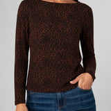 Long Sleeve Boat Neck Knit Top (Liverpool)
