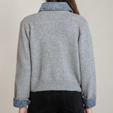 Denim Trim Sweater Shirt (Dex)