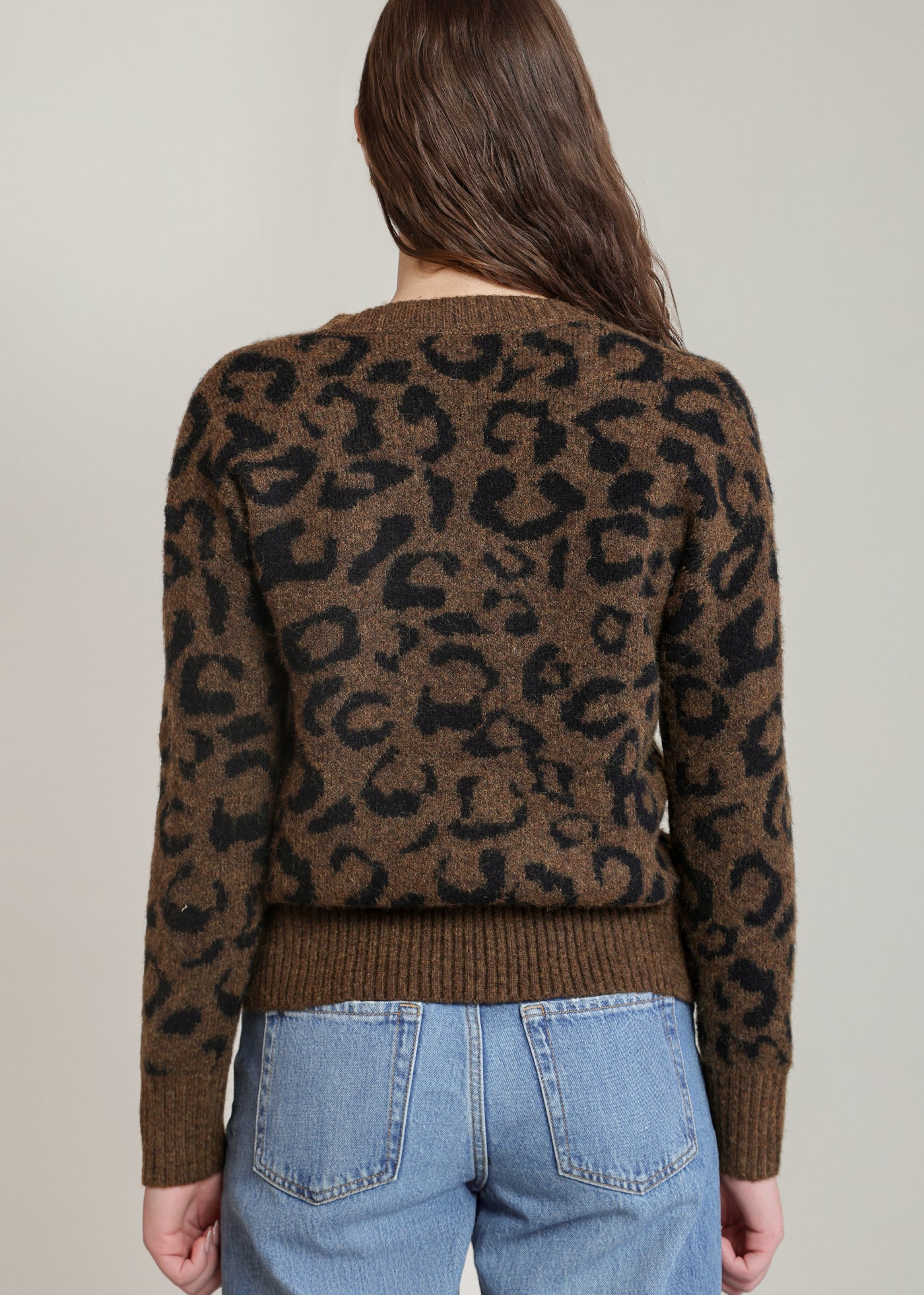 Leopard V Neck Sweater (Dex)