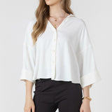 Cuffed Button Front Blouse (Dex)