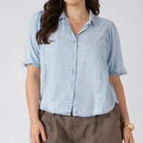 Panelled Button Front Blouse (Plus) (Dex)