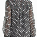 Long Sleeve Collared Blouse w/ Sleeve Detail (Liverpool)