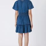 Denim Effect Tiered Mini Dress (Dex)