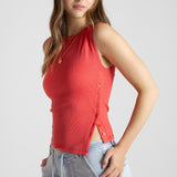 Asymmetrical Button Detail Tank (Dex)