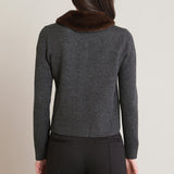 Fur Lapel Sweater Cardigan (Dex)