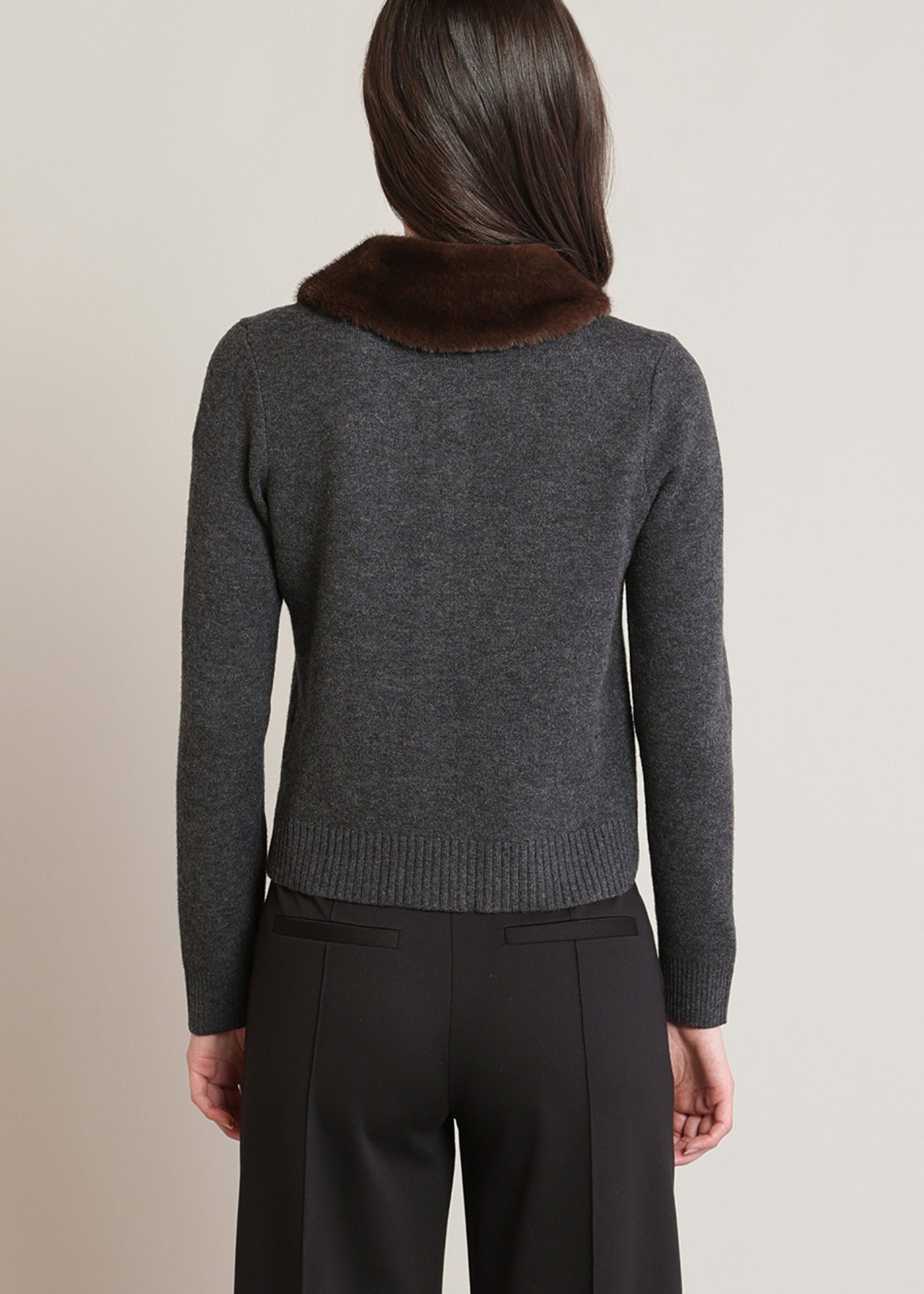Fur Lapel Sweater Cardigan (Dex)