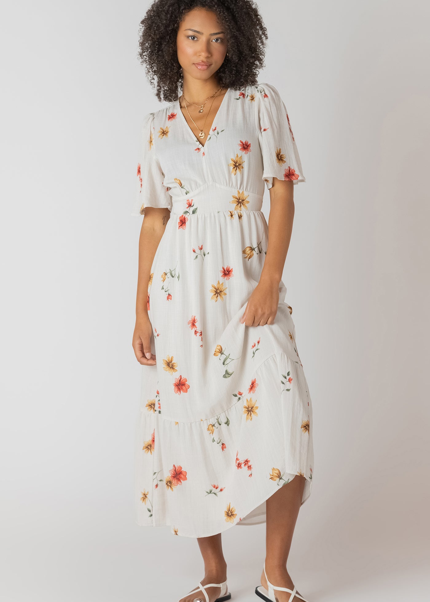 short sleeve floral maxi dress Baltic Born Womens Naomi | Black Perfect for afternoon tea or garden weddings PRETTYGARDEN Women's Maxi Dress Resort