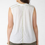 Beaded Contrast Trim Blouse (Plus) (Dex)