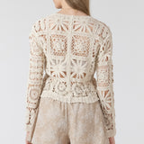 Embroidered Square Pattern Cardigan (Dex)