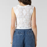 Lace Cutout Button Front Tank (Dex)