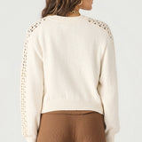 Crochet Sleeve Sweater Bomber (Dex)