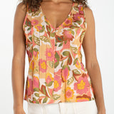 Floral Pleated Sleeveless Top (Liverpool)