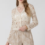 Embroidered Square Pattern Cardigan (Dex)