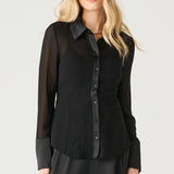 Sheer Cinched Button Down Blouse (Dex)