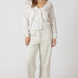 Embroidered Pointelle Cardigan (Dex)