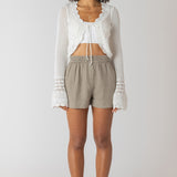 Tie Front Crochet Cardigan (Dex)