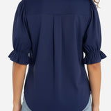 Elbow Puff Sleeve Snap Front Shirt (Liverpool)