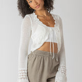 Tie Front Crochet Cardigan (Dex)