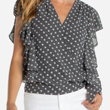 Ruffle Sleeve Draped Blouse (Liverpool)