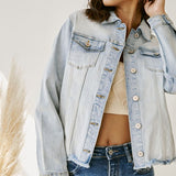 FINAL SALE ~ KAN CAN Zoey Distressed Denim Jacket