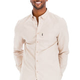 Men's Solid Collared Button Down Shirt (Sand/Khaki)