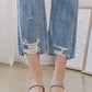 KAN CAN Distressed High Rise Straight Jean (Ivette)