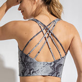 RAE MODE Strappy Back Snake Chintz Butter Bralette (Grey/Charcoal)