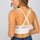 Solid Knit Yoga Bralette (S-3X) (Off White)