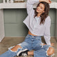KAN CAN High Rise Destroyed 90s Boyfriend Jean (Trista)
