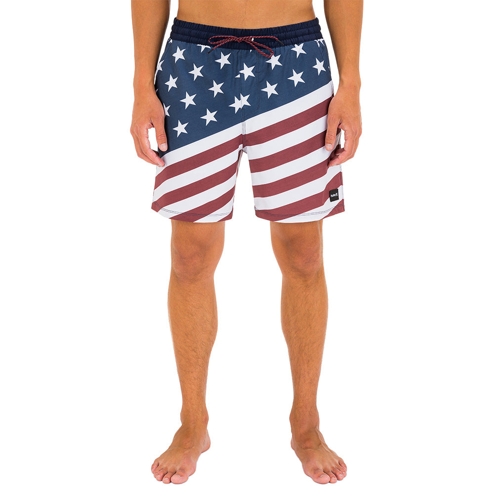 HURLEY Phantom Cannonball 17" Volley Boardshort (Red/White/Blue)