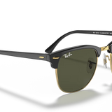 RAY-BAN Men's Clubmaster Classic Sunglasses (Black on Arista w/ G-15 Green)