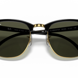 RAY-BAN Men's Clubmaster Classic Sunglasses (Black on Arista w/ G-15 Green)